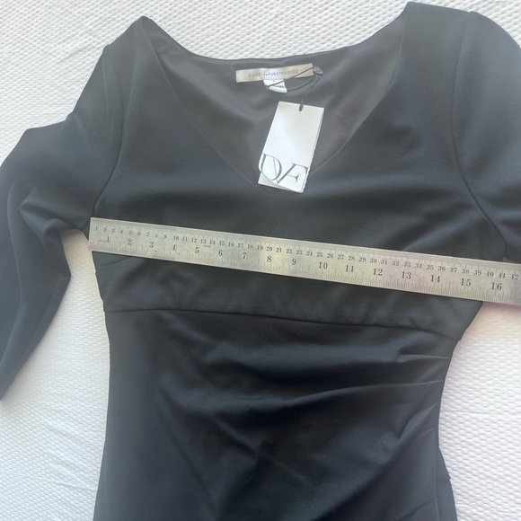 Diane Von Furstenberg Elegant Black Midi Dress NWT - Picture 3 of 10